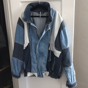 Free People Denim Patchwork Jacket